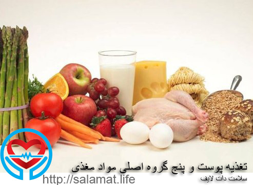 تغذیه پوست و پنج گروه اصلی مواد مغذی