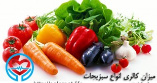 میزان کالری انواع سبزیجات