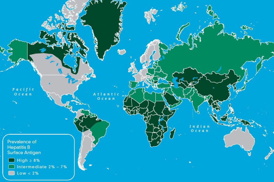 نقشه جهانی هپاتیت بی